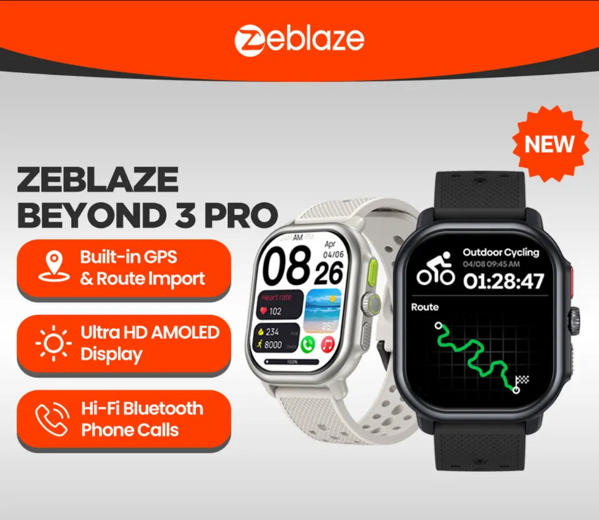 Amoled GPS Rozmowy Zeblaze Beyond 3PRO